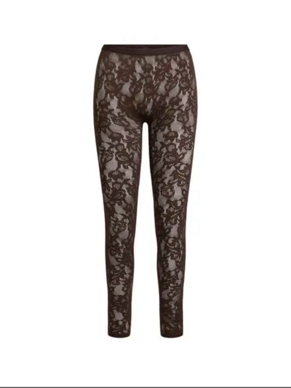 SKIMS Brown Floral Lace Sheer Leggings